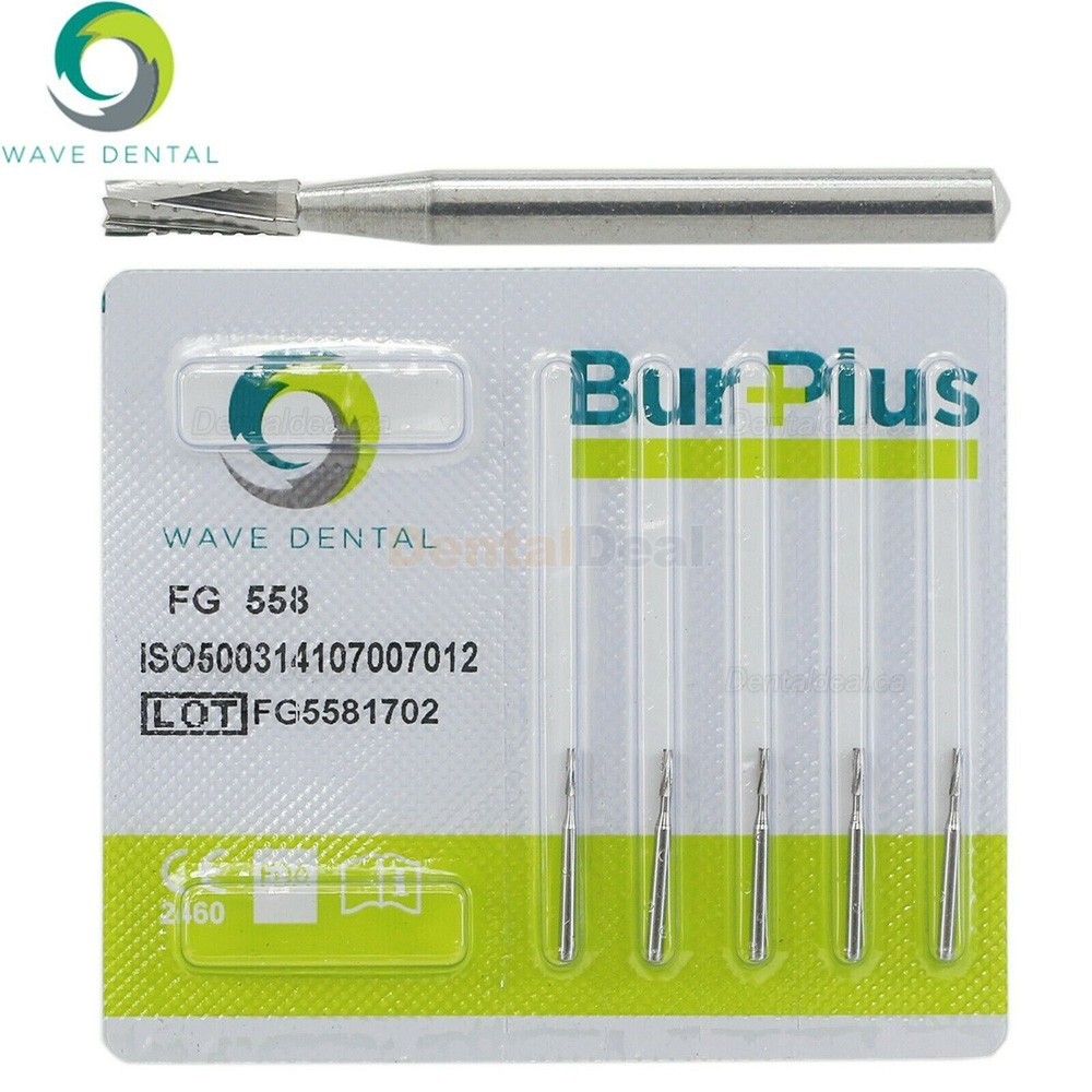 10Pcs FG 556 557 558# Carbide Burs Straight Fissure Head Dental Friction Grip